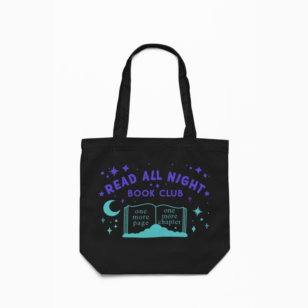 Read All Night Canvas Tote Bag