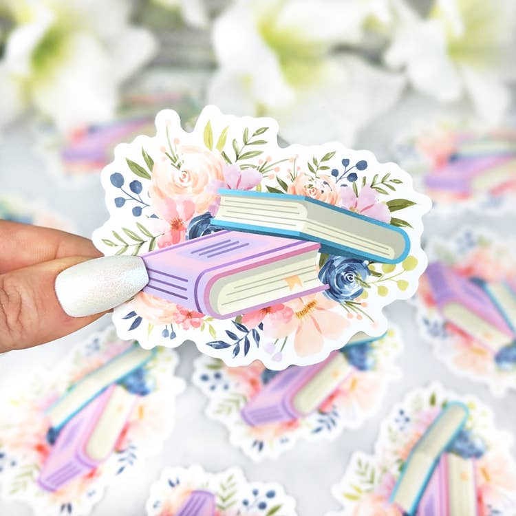 Pastel Books vinyl sticker - Bookish sticker - Bookworm